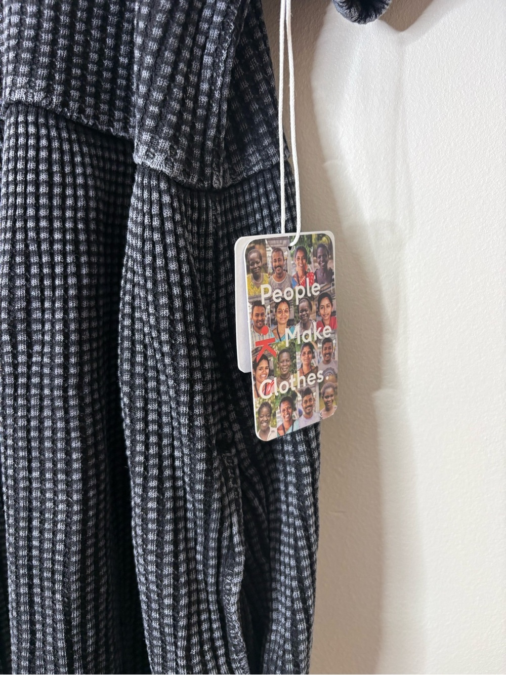 Known Supply Ethel Waffle Knit Mini Dress Gray Organic Cotton - Picture 5 of 9